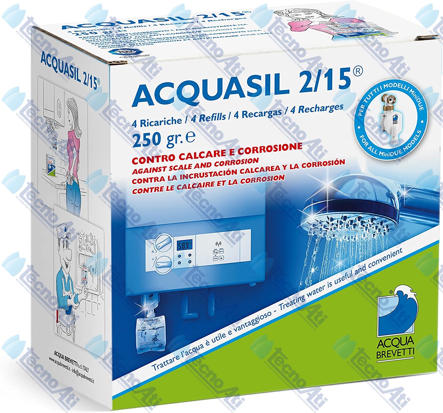 ACQUASIL 2/15 N.4 RICARICHE MINIDUE DA GR 250/CADUNA