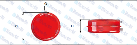 VASO ESPANSIONE LT10 CP335 D325 ATTACCO 3/4"" VALVOLA 0°