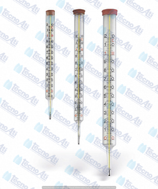 TERMOMETRO IN VETRO -10+120 C°AD ATTACCO DRITTO LUNGHEZZA 200MM